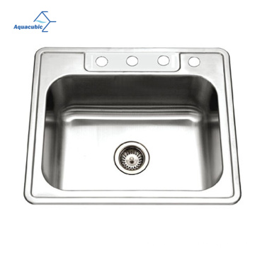 Aquacubic Top Mount Kitchen Deep Stainless Steel 25-inch Drop-in Bar or kitchen Sink